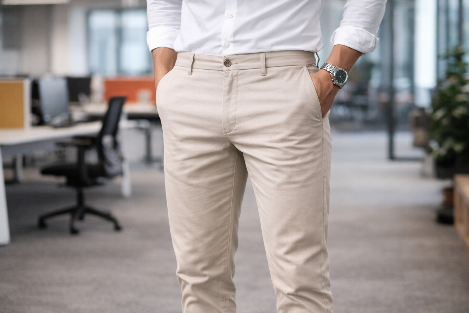 Lightweight chino pants tropical